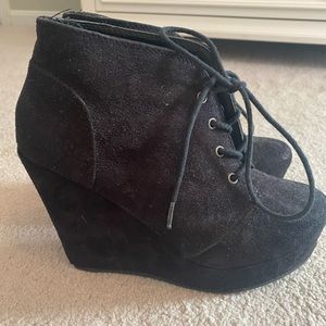 Black, wedge booties